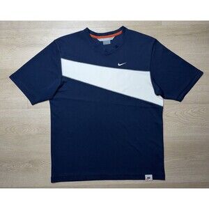 Vintage Nike Dri-Fit Short Sleeve Pullover Shirt Blue and White Men's Size Small